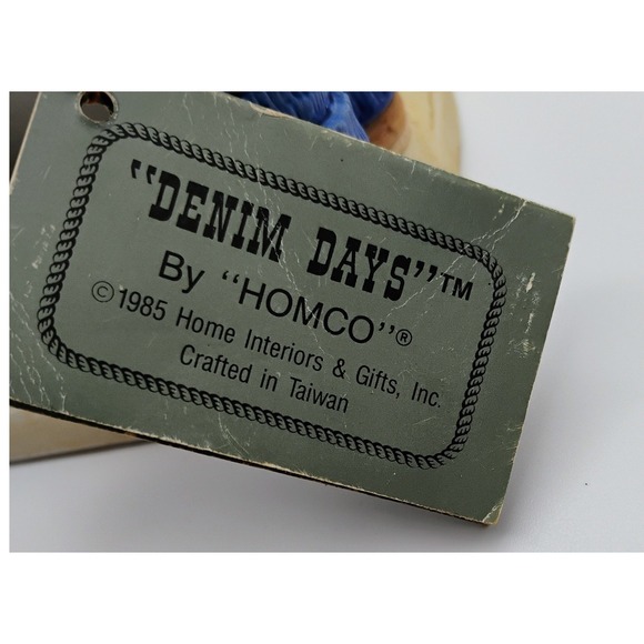 HOMCO Denim Days #1508 "Our Snowman" Vintage 1985 Figurine Kids w/ Snowman & Dog - Picture 7 of 8